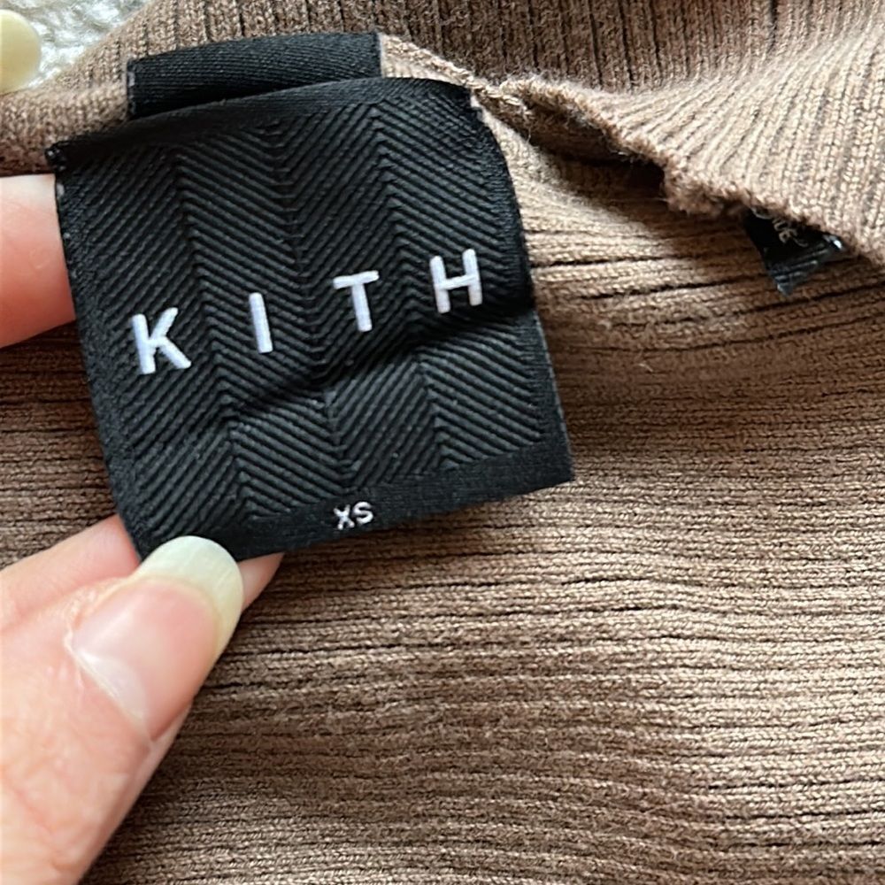 KITH Brown Ribbed Cropped Tank Top - Picture 4 of 5